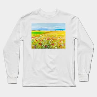 Meadow Near The Village Road Long Sleeve T-Shirt